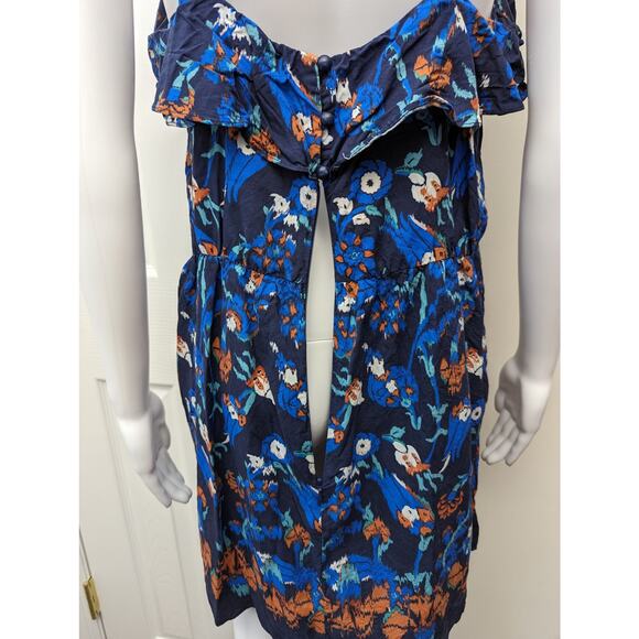 Tibi Dress Size 10 Silk Floral Ruffle Top Romcomcore Dinner Date Night Party - Picture 6 of 9